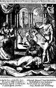 Maria von Brabant wird im Burghof geköpft, ihre Hofdamen werden ebenfalls ermordet.